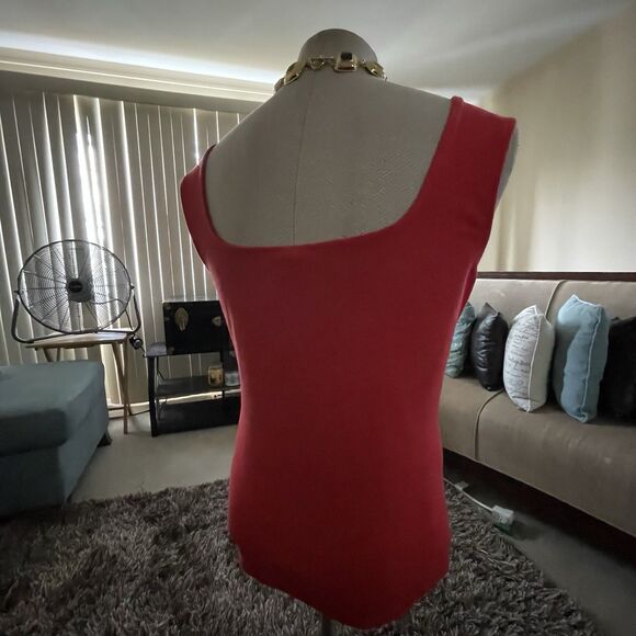 Ava Viv Black Sleeveless Blouse 3x Red Tank Top Casual Cotton Blend - Picture 8 of 10